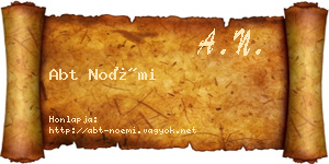 Abt Noémi névjegykártya